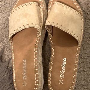 Khaki Tan Wedge Platform Sandal Lot